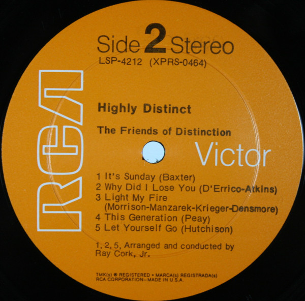 The Friends Of Distinction - Highly Distinct | RCA Victor (LSP-4212) - 4 The Friends Of Distinction - Highly Distinct | RCA Victor (LSP-4212) - 4
