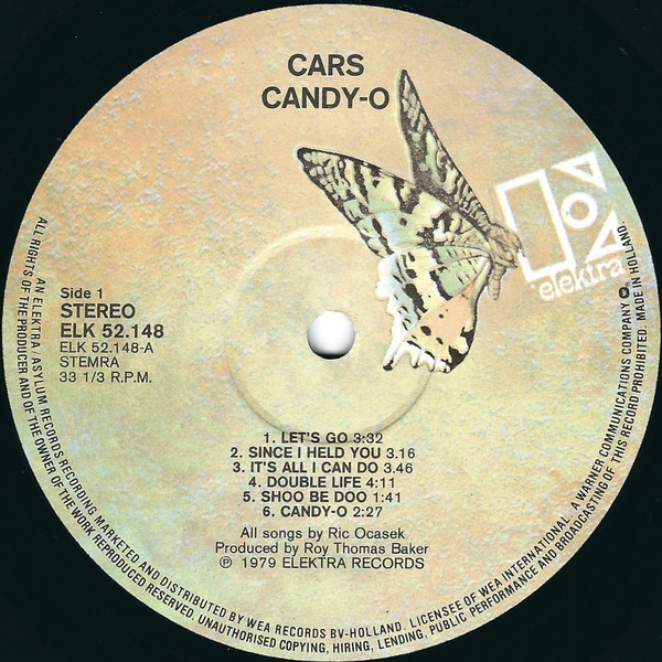 The Cars - Candy-O | Elektra (ELK 52 148) - 3