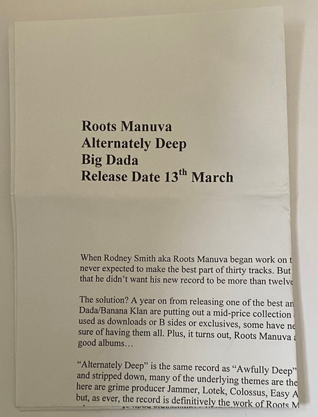 Roots Manuva - Alternately Deep | Big Dada Recordings (BDCD089-P) - 3