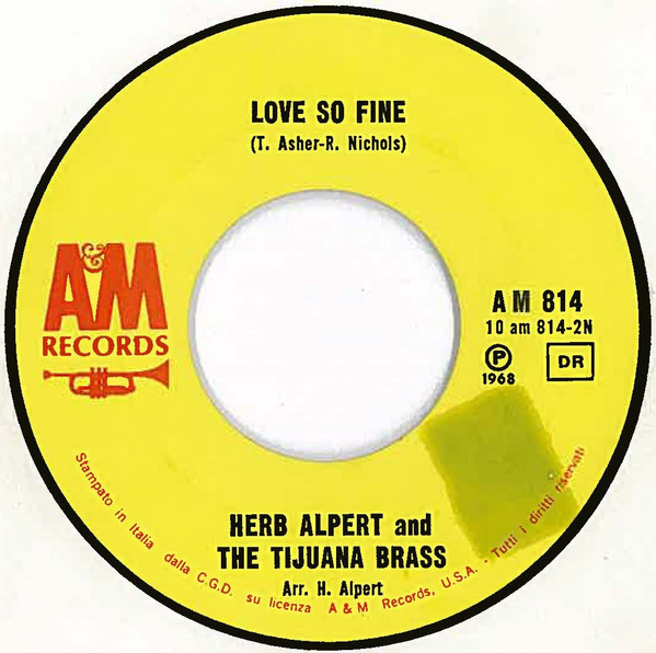 Herb Alpert & The Tijuana Brass - Carmen / Love So Fine | A&M Records (AM 814) - 4