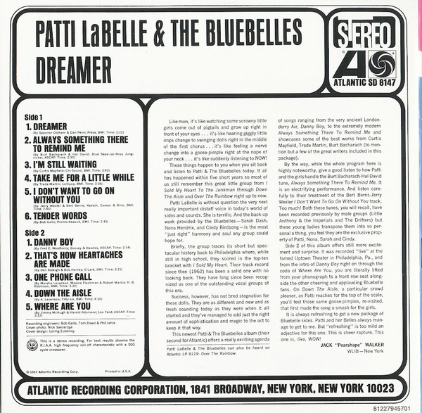 Patti LaBelle And The Bluebells - Dreamer | Atlantic (81227945701) - 4