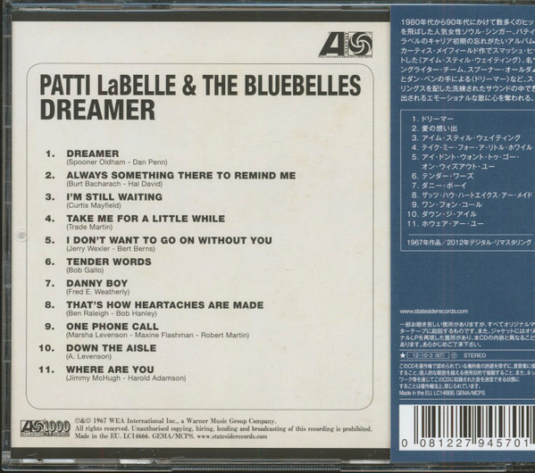 Patti LaBelle And The Bluebells - Dreamer | Atlantic (81227945701) - 2