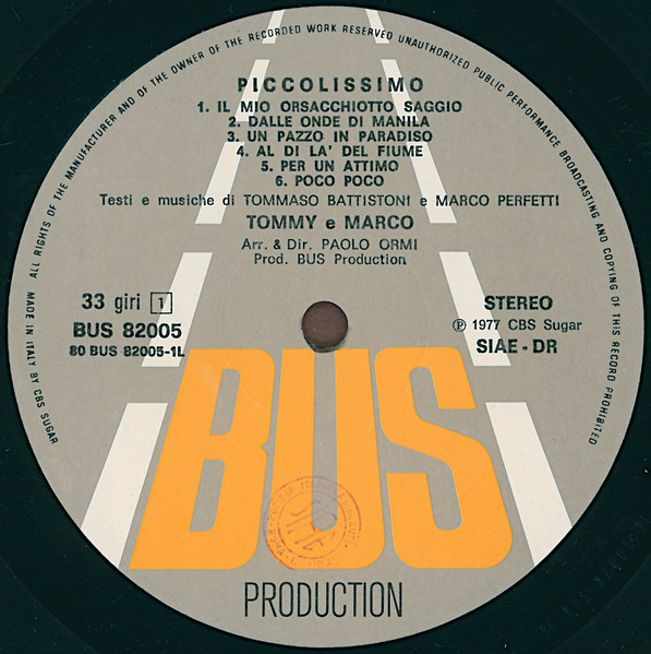 Tommy E Marco - Piccolissimo | Bus Production (BUS 82005) - 3