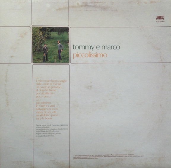 Tommy E Marco - Piccolissimo | Bus Production (BUS 82005) - 2