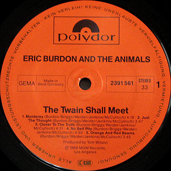 Eric Burdon & The Animals - The Twain Shall Meet | Polydor (2391 561) - 3 Eric Burdon & The Animals - The Twain Shall Meet | Polydor (2391 561) - 3