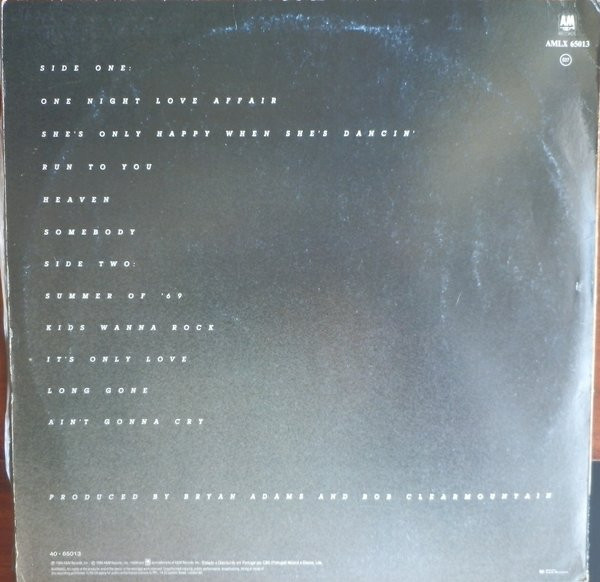 Bryan Adams - Reckless | A&M Records (AMLX 65013) - 2