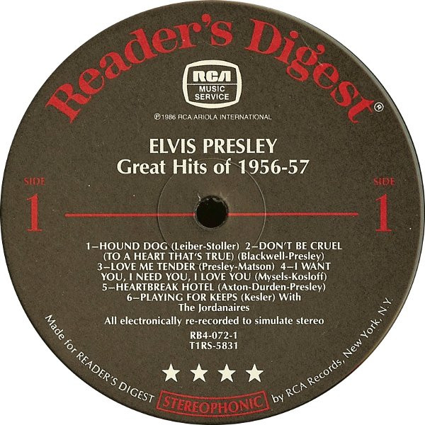 Elvis Presley - Great Hits Of 1956-57 | Reader's Digest (RBA-072/D) - 3 Elvis Presley - Great Hits Of 1956-57 | Reader's Digest (RBA-072/D) - 3