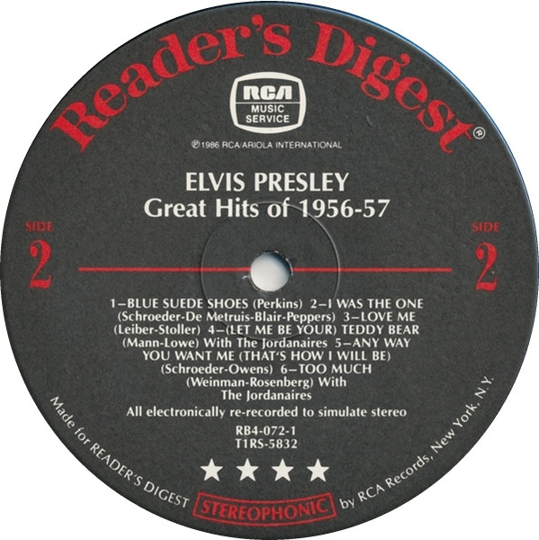 Elvis Presley - Great Hits Of 1956-57 | Reader's Digest (RBA-072/D) - 4 Elvis Presley - Great Hits Of 1956-57 | Reader's Digest (RBA-072/D) - 4