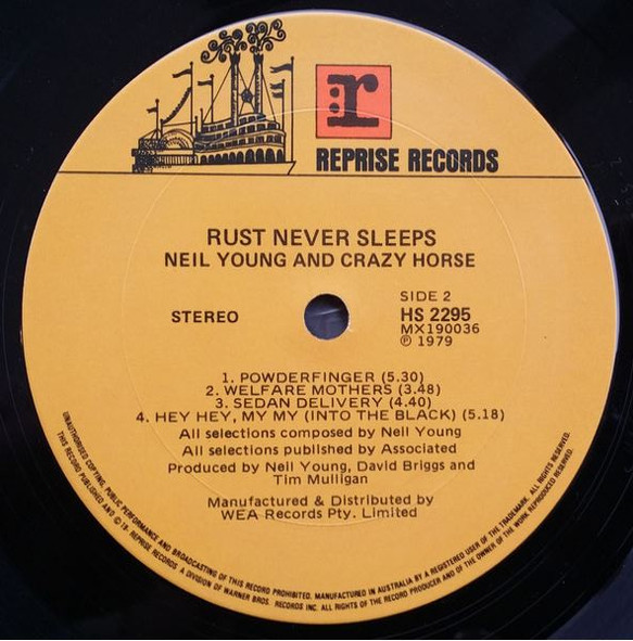 Neil Young & Crazy Horse - Rust Never Sleeps | Reprise Records (HS 2295) - 4 Neil Young & Crazy Horse - Rust Never Sleeps | Reprise Records (HS 2295) - 4