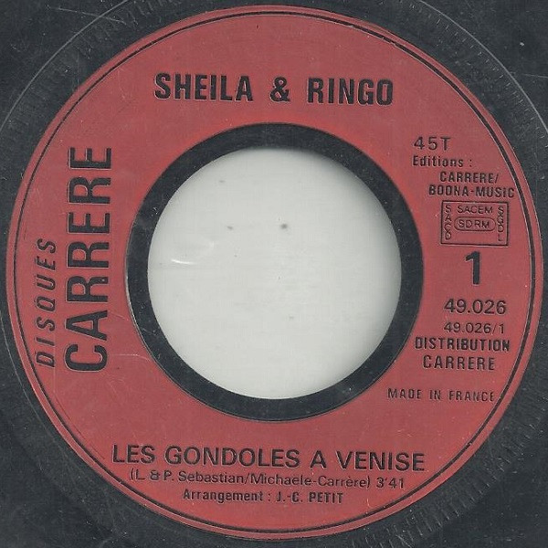 Sheila & Ringo - Les Gondoles A Venise | Disques Carrere (49.026) - 3