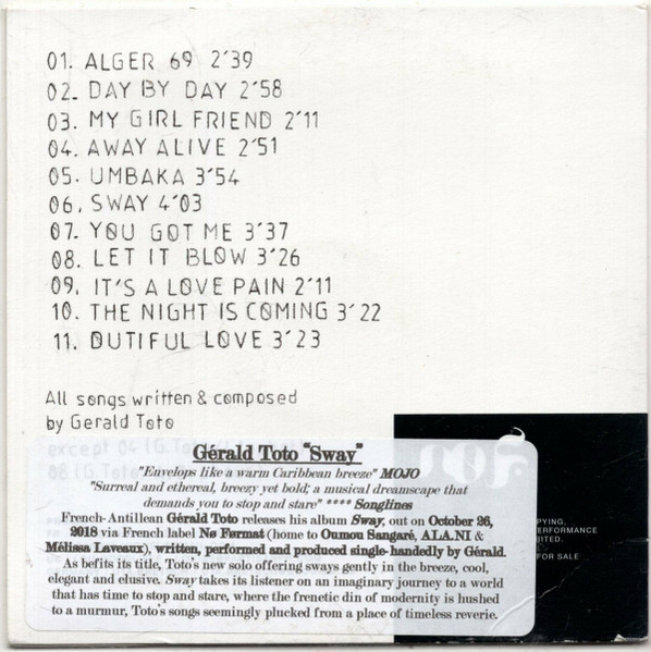 Gerald Toto - Sway | No Format (NØF 42) - 2 Gerald Toto - Sway | No Format (NØF 42) - 2