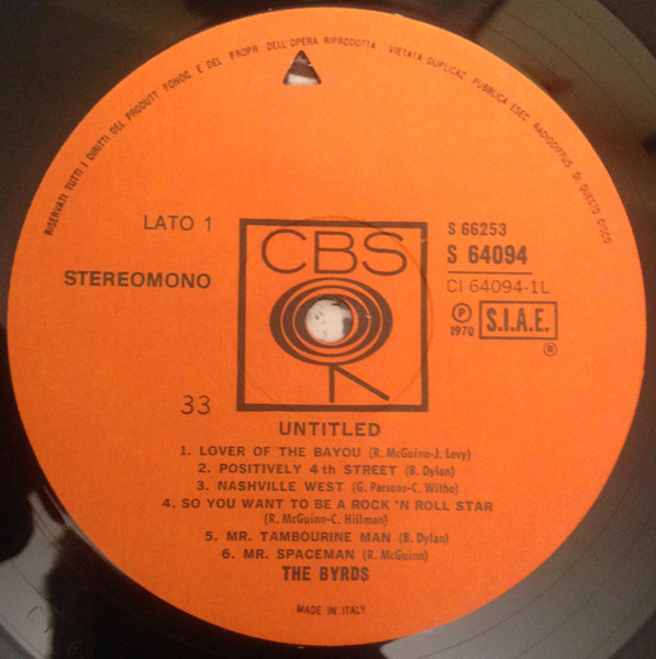 The Byrds - (Untitled) | CBS (S 66253) - 3 The Byrds - (Untitled) | CBS (S 66253) - 3