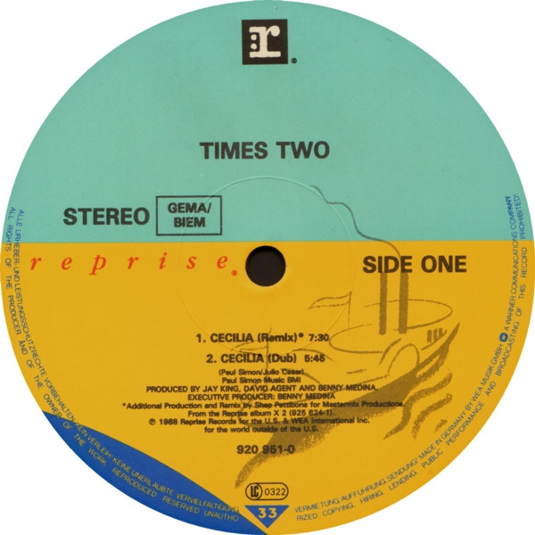 Times Two - Cecilia | Reprise Records (920 951-0) - 3 Times Two - Cecilia | Reprise Records (920 951-0) - 3