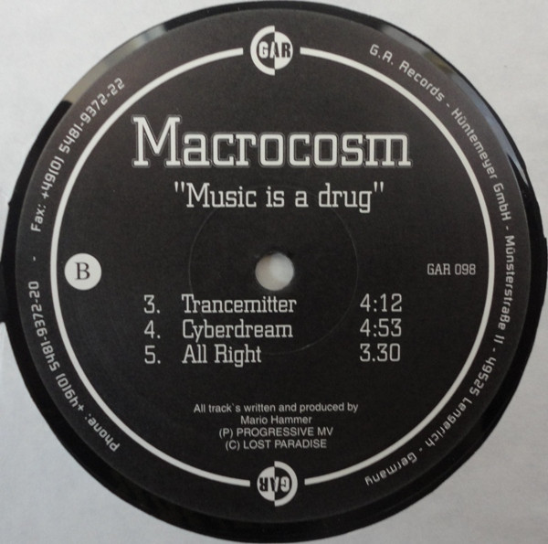 Macrocosm - Music Is A Drug | Gothic Arts Records (GAR 098) - 4