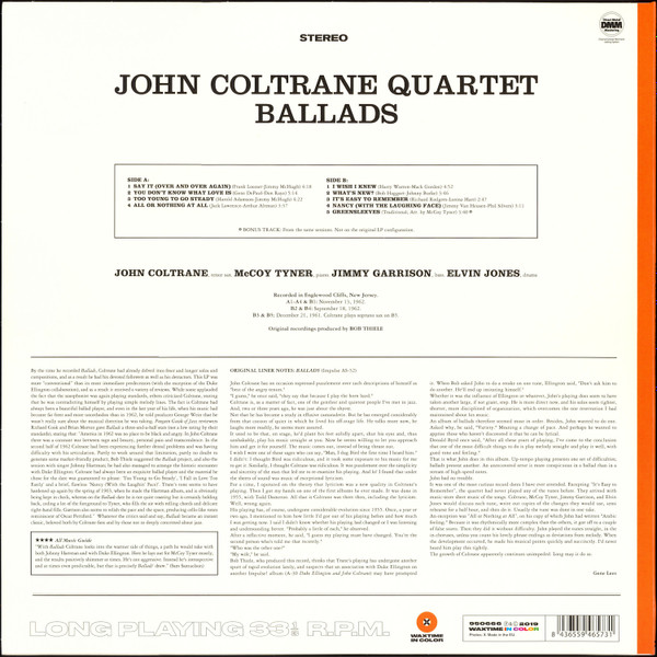 The John Coltrane Quartet - Ballads | WaxTime In Color (950666) - 2