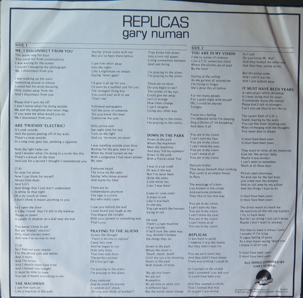 Gary Numan & Tubeway Army - Replicas | ATCO Records (SD 38-117) - 4 Gary Numan & Tubeway Army - Replicas | ATCO Records (SD 38-117) - 4