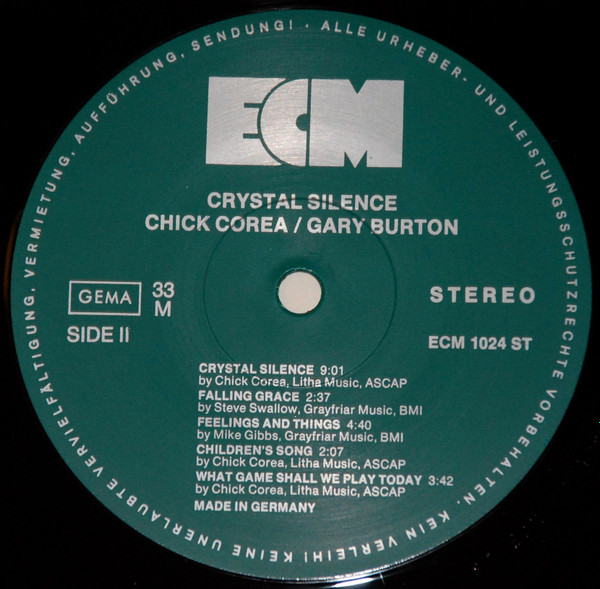 Gary Burton / Chick Corea - Crystal Silence | ECM Records (ECM 1024 ST) - 4