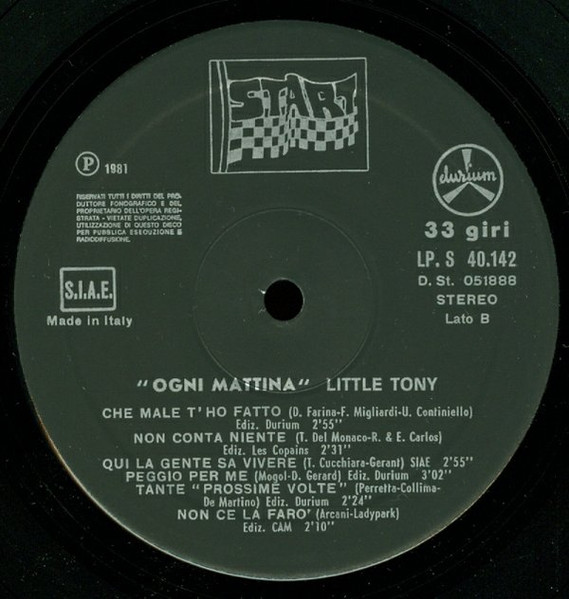Little Tony - Ogni Mattina | Durium Start (LP. S 40.142) - 4 Little Tony - Ogni Mattina | Durium Start (LP. S 40.142) - 4