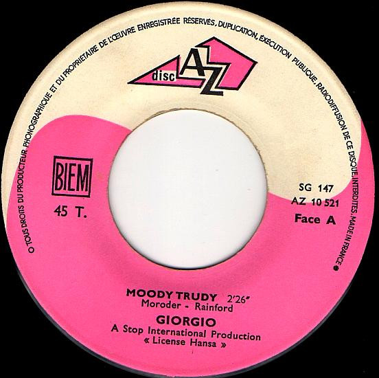 Giorgio Moroder - Moody Trudy / Reesy Beesy | Disc'Az (AZ 10.521) - 3 Giorgio Moroder - Moody Trudy / Reesy Beesy | Disc'Az (AZ 10.521) - 3