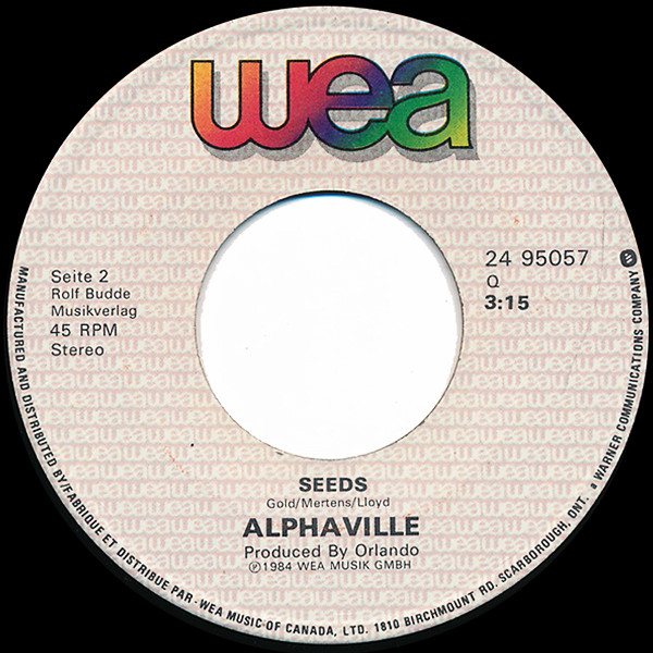 Alphaville - Big In Japan / Seeds (7") [Vinyl] | WEA (24 95057) - 2