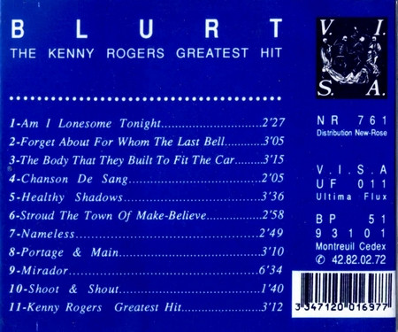 Blurt - The Kenny Rogers Greatest Hit | V.I.S.A. (UF 011) - 2