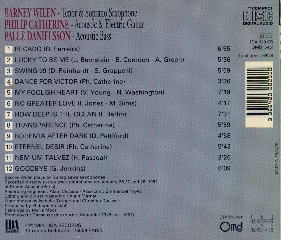 Barney Wilen - Sanctuary | IDA Records (IDA 029 CD) - 2