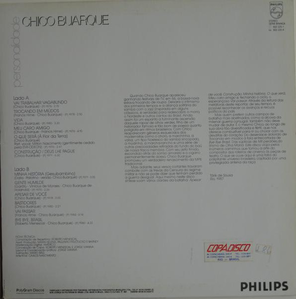 Chico Buarque - Personalidade | Philips (832 220-1) - 2 Chico Buarque - Personalidade | Philips (832 220-1) - 2