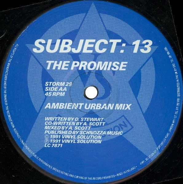 Subject 13 - The Promise | Vinyl Solution (STORM 29) - 4