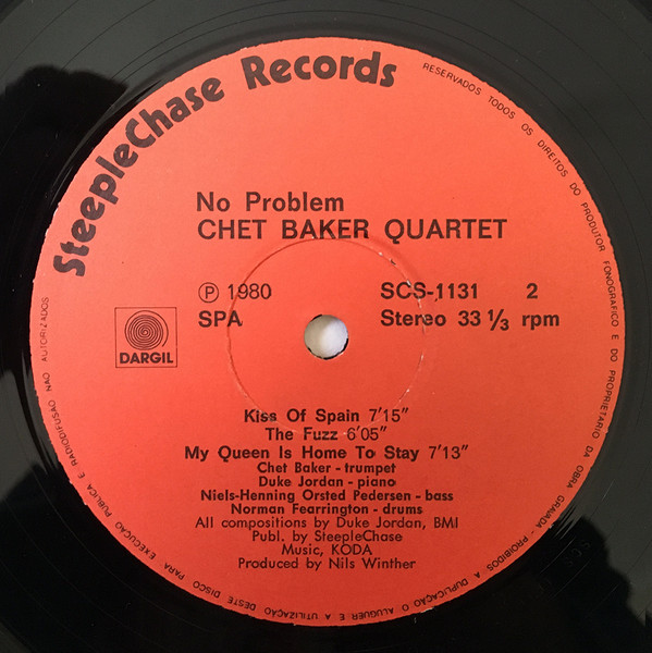Chet Baker Quartet - No Problem | SteepleChase (SCS 1131) - 4