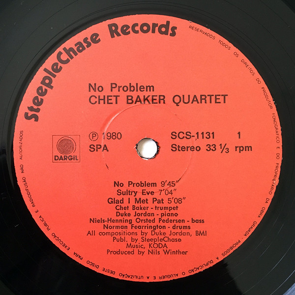 Chet Baker Quartet - No Problem | SteepleChase (SCS 1131) - 3