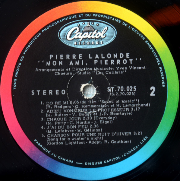 Pierre Lalonde - Mon Ami Pierrot | Capitol Records (ST 70.025) - 4 Pierre Lalonde - Mon Ami Pierrot | Capitol Records (ST 70.025) - 4
