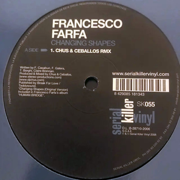 Francesco Farfa - Changing Shapes | Serial Killer Vinyl (SK055)