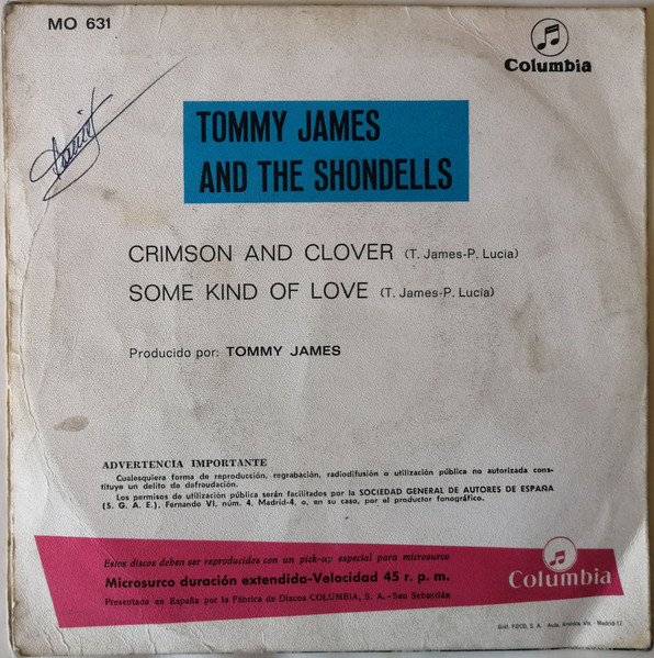 Tommy James & The Shondells - Crimson And Clover | Columbia (MO 631) - 2