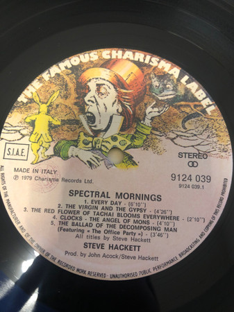 Steve Hackett - Spectral Mornings | Charisma (9124 039) - 3 Steve Hackett - Spectral Mornings | Charisma (9124 039) - 3