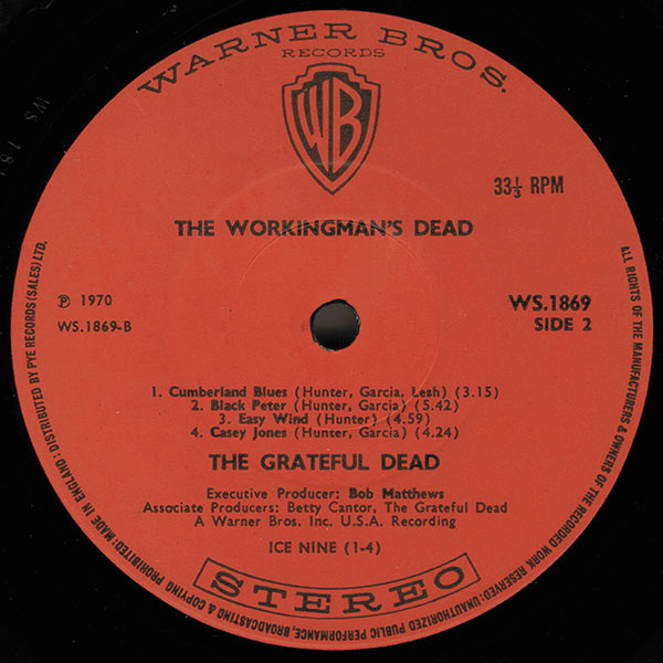 The Grateful Dead - Workingman's Dead | Warner Bros. Records (WS 1869) - 4 The Grateful Dead - Workingman's Dead | Warner Bros. Records (WS 1869) - 4