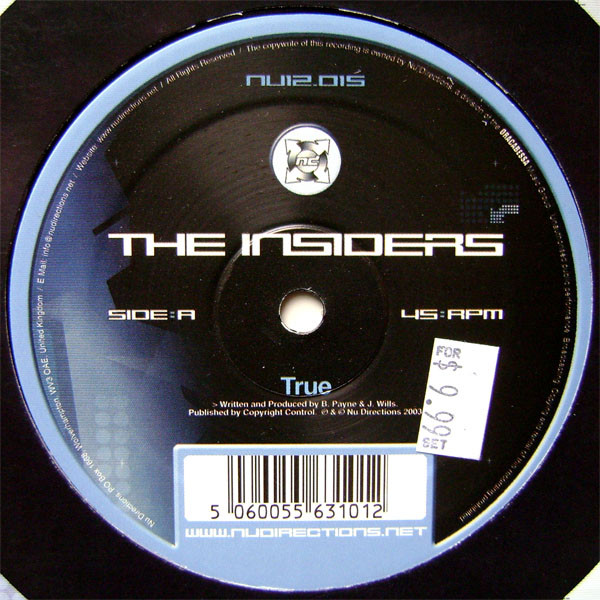 The Insiders - True / Just Won't Stop | Nu-Directions (NU12.015) - main