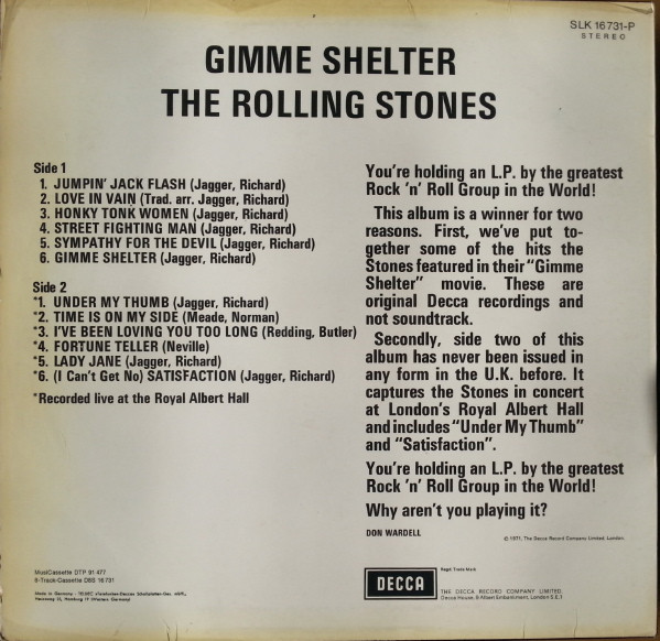 The Rolling Stones - Gimme Shelter | Decca (SLK 16731-P)