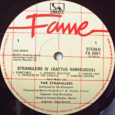 The Stranglers - Stranglers IV (Rattus Norvegicus) | Fame (FA 3001) - 2