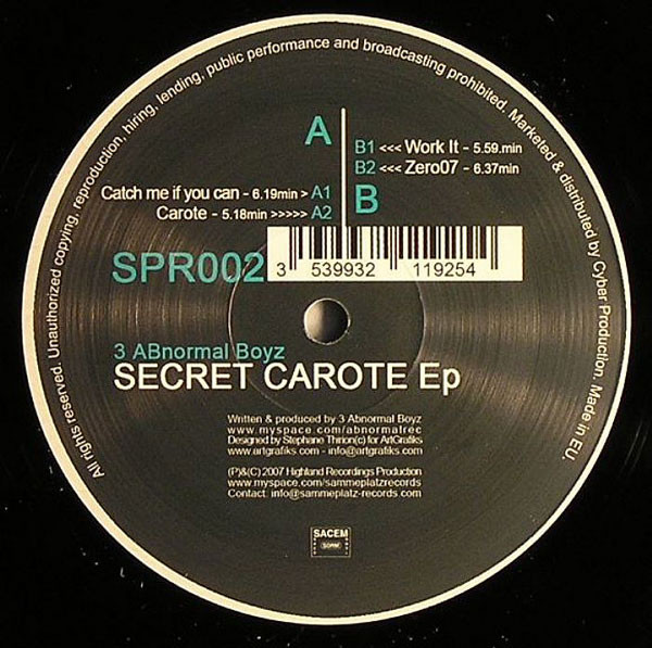 3 ABnormal Boyz - Secret Carote EP | Sammeplatz Records (SPR002) - 3 3 ABnormal Boyz - Secret Carote EP | Sammeplatz Records (SPR002) - 3