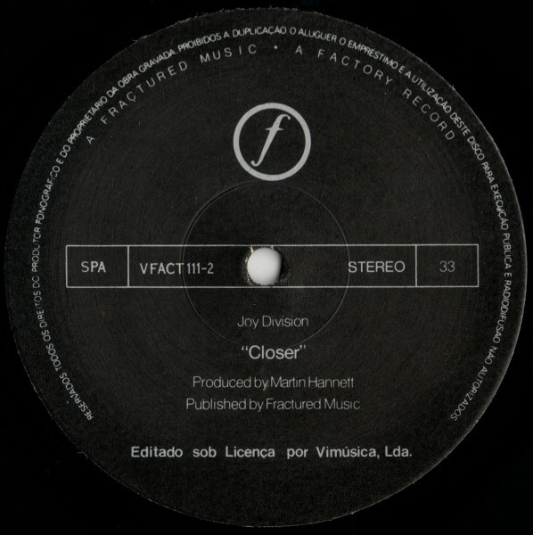 Joy Division - Closer | Factory (VFACT 111-2) - 3