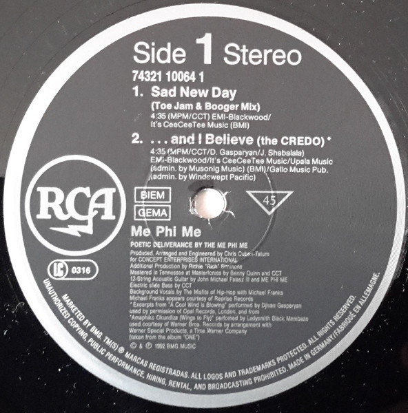 Me Phi Me - Sad New Day | RCA (74321 10064 1) - 3