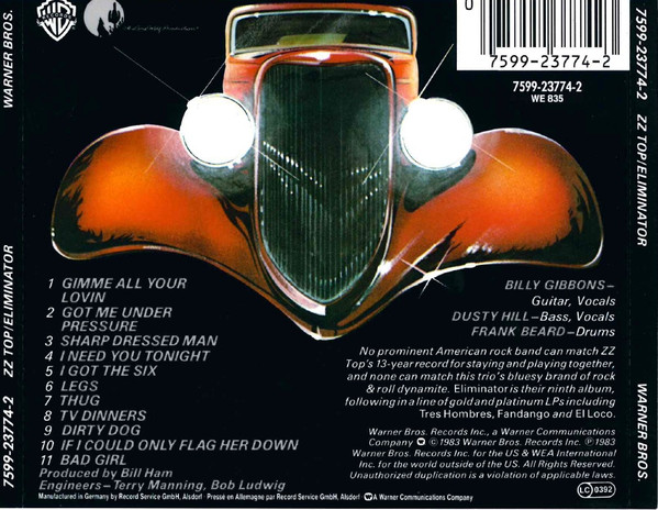 ZZ Top - Eliminator | Warner Bros. Records (7599-23774-2) - 2