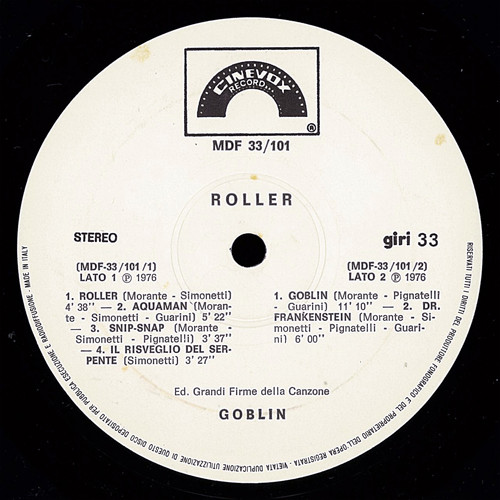 Goblin - Roller | Cinevox Record (MDF 33.101) - 4
