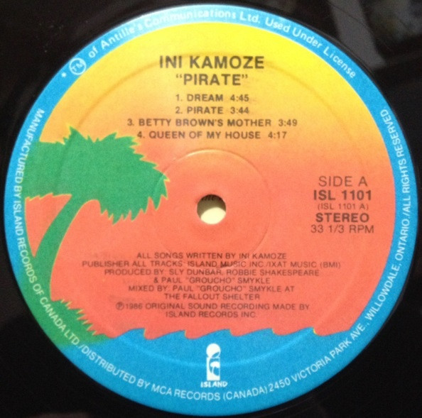 Ini Kamoze - Pirate | Island Records (ISL 1101) - 3 Ini Kamoze - Pirate | Island Records (ISL 1101) - 3