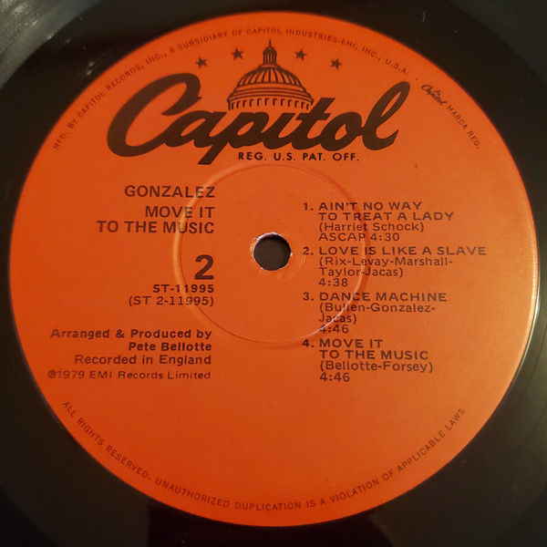 Gonzalez - Move It To The Music | Capitol Records (ST-11995) - 4 Gonzalez - Move It To The Music | Capitol Records (ST-11995) - 4