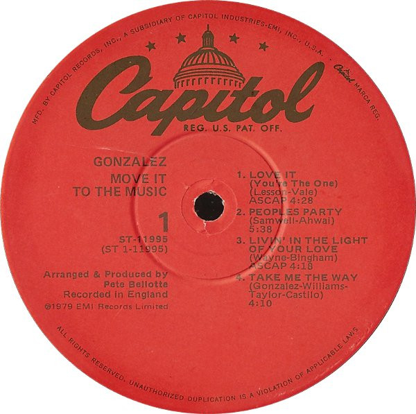 Gonzalez - Move It To The Music | Capitol Records (ST-11995) - 3 Gonzalez - Move It To The Music | Capitol Records (ST-11995) - 3