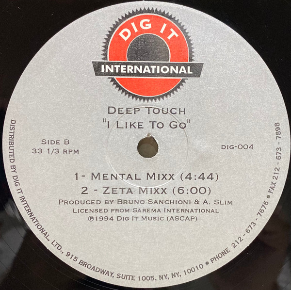 Deep Touch - I Like To Go | Dig It International (DIG-004)