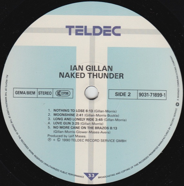 Ian Gillan - Naked Thunder | TELDEC (9031-71899-1) - 4