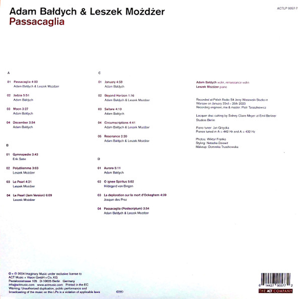 Adam Bałdych & Leszek Możdżer , Adam Bałdych , Leszek Możdżer - Passacaglia | ACT Music + Vision GmbH + Co. KG (ACTLP9057-7) - 2 Adam Bałdych & Leszek Możdżer , Adam Bałdych , Leszek Możdżer - Passacaglia | ACT Music + Vision GmbH + Co. KG (ACTLP9057-7) - 2