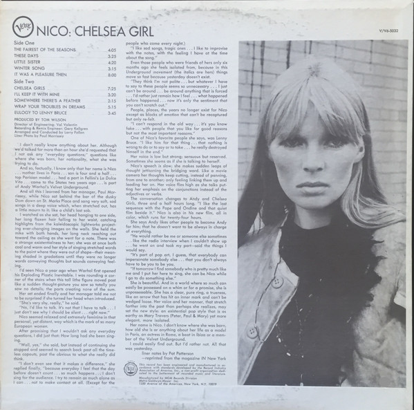 Nico - Chelsea Girl | Verve Records (V6-5032) - 2 Nico - Chelsea Girl | Verve Records (V6-5032) - 2